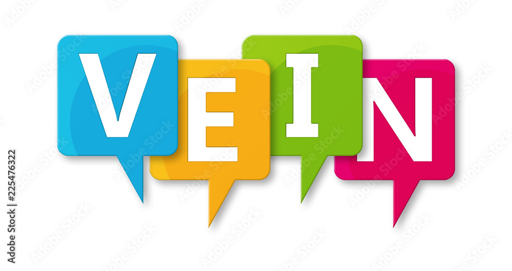 Vein - letters written in beautiful boxes on white background Vein - letters written in beautiful boxes on white background