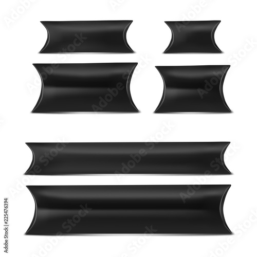 Vector. Mock Up. Black Set Pillow box