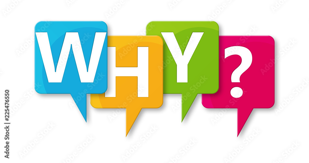 Why? - letters written in beautiful boxes on white background Why? - letters written in beautiful boxes on white background