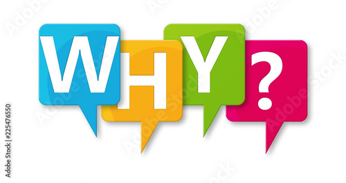 Why? - letters written in beautiful boxes on white background