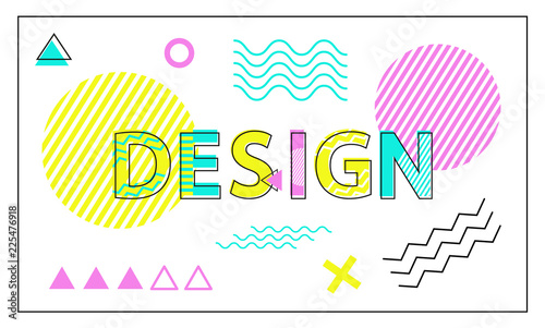 Design Colorful Banner with Geometric Figures Set