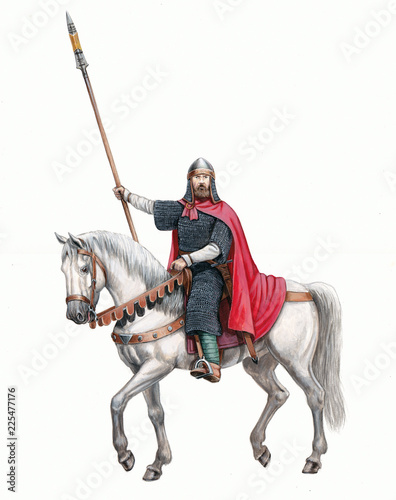 Tableau sur toile Medieval mounted knight. Otto the Great, Holy Roman Emperor, 955.
