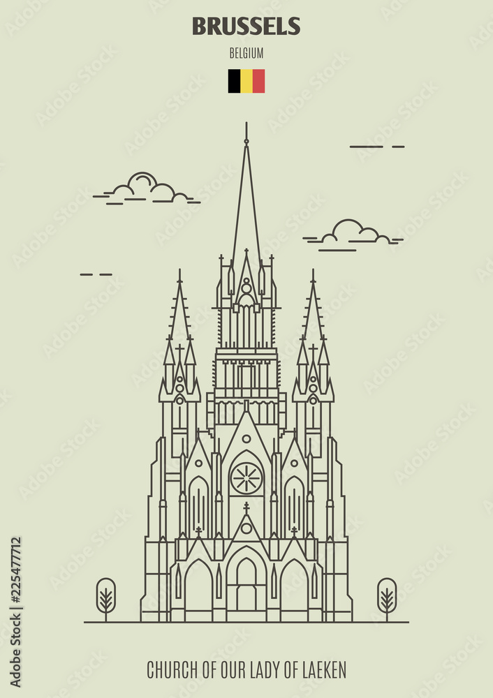 Church of Our Lady of Laeken in Brussels, Belgium. Landmark icon