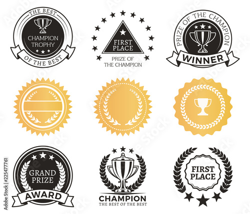 Champion Awards Collection Vector Illustration