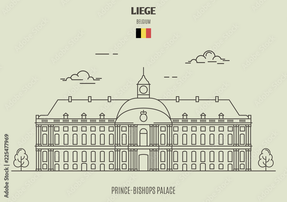 Prince-Bishops Palace in Liege, Belgium. Landmark icon