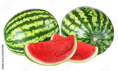 Fresh watermelon isolated on white background with clipping path