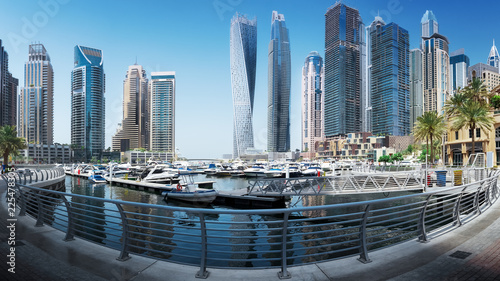 Panoramic view to Dubai Marina Promenade, UAE © Ivan Kurmyshov