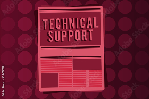 Word writing text Technical Support. Business concept for Repair and advice services to users of their products.