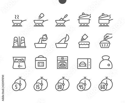 Cooking UI Pixel Perfect Well-crafted Vector Thin Line Icons 48x48 Grid for Web Graphics and Apps. Simple Minimal Pictogram Part 3-3