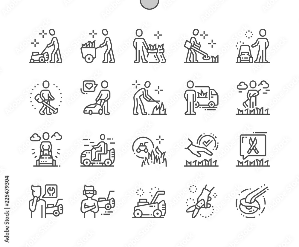 Workers cutting grass Well-crafted Pixel Perfect Vector Thin Line Icons 30 2x Grid for Web Graphics and Apps. Simple Minimal Pictogram Workers cutting grass Well-crafted Pixel Perfect Vector Thin Line Icons 30 2x Grid for Web Graphics and Apps. Simple Minimal Pictogram