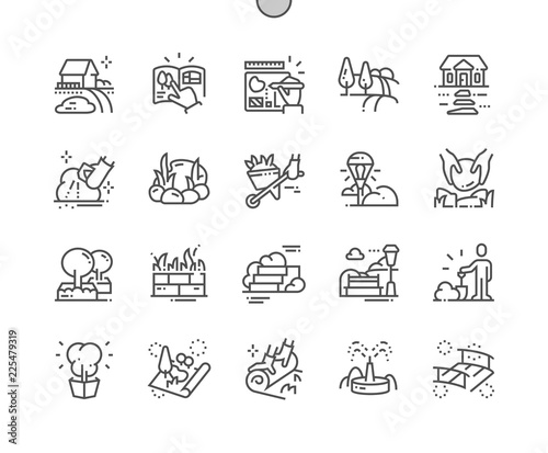 Landscaping Well-crafted Pixel Perfect Vector Thin Line Icons 30 2x Grid for Web Graphics and Apps. Simple Minimal Pictogram