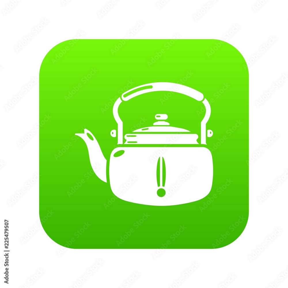 Kettle break icon green vector isolated on white background Kettle break icon green vector isolated on white background