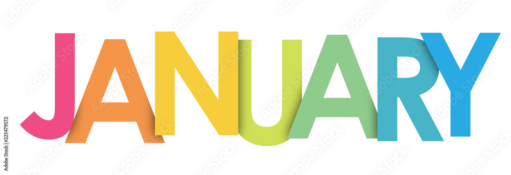 JANUARY rainbow letters banner Stock Vector | Adobe Stock