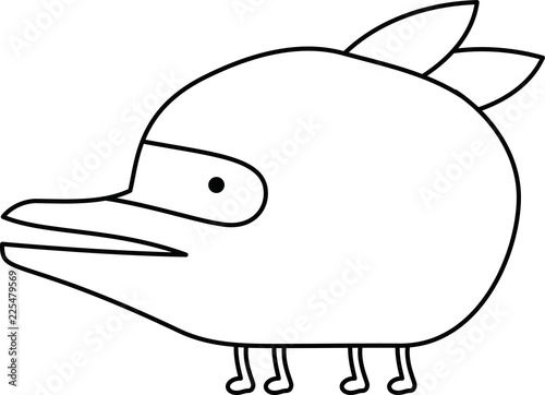 White cartoon cute monster vector