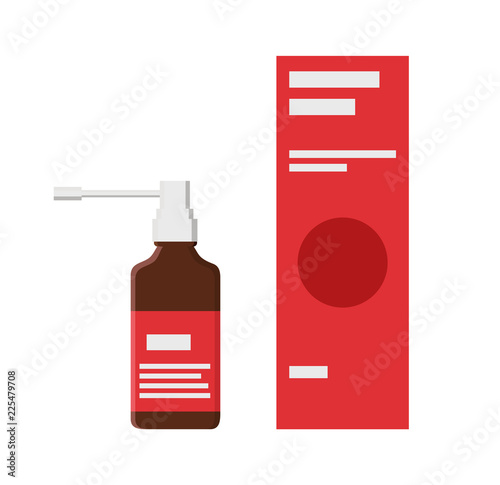 Inhaler and Package Collection Vector Illustration