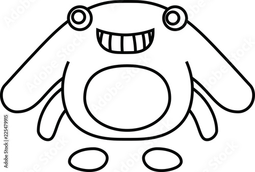 White cartoon cute monster vector