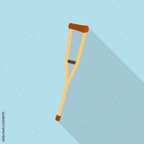 Wood crutch icon. Flat illustration of wood crutch vector icon for web design