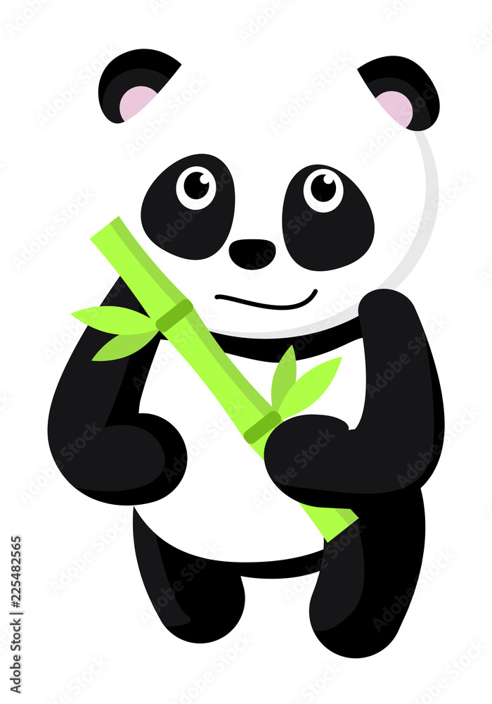 Cute panda icon. Flat illustration of cute panda vector icon for web design  Stock Vector | Adobe Stock