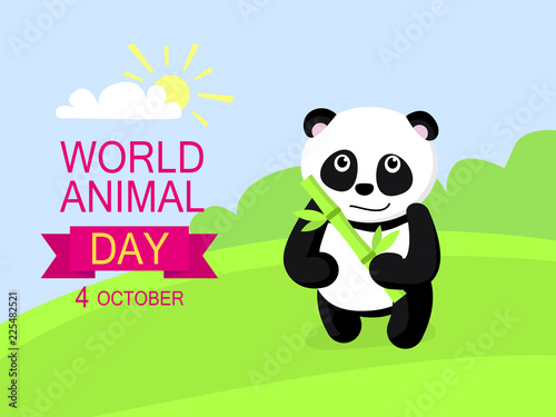 October animal day concept background. Flat illustration of october animal day vector concept background for web design