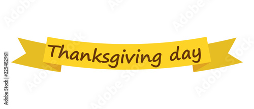 Thanksgiving day ribbon icon. Flat illustration of thanksgiving day ribbon vector icon for web design