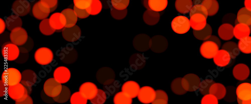 Abstract shiny festive banner with red lights.