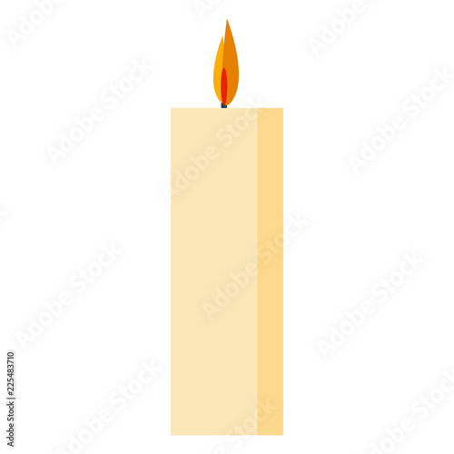 Candle fire icon. Flat illustration of candle fire vector icon for web design