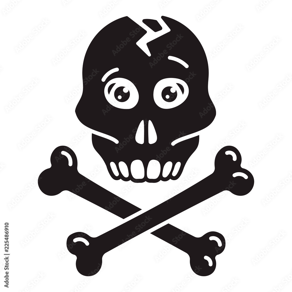 Skull bone icon. Simple illustration of skull bone vector icon for web design isolated on white background Skull bone icon. Simple illustration of skull bone vector icon for web design isolated on white background