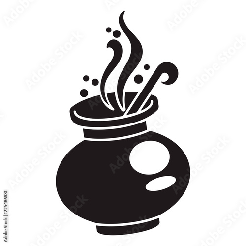 Magic cauldron icon. Simple illustration of magic cauldron vector icon for web design isolated on white background