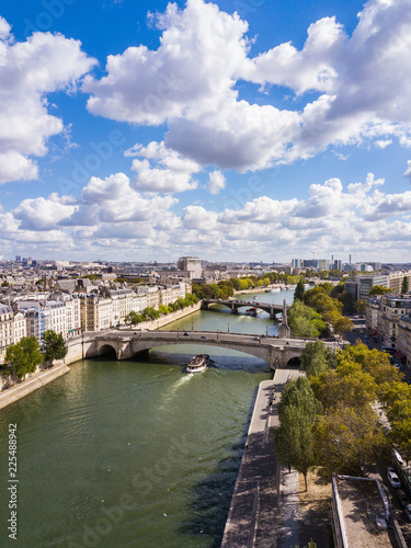 Aerial view of the cityscape of Paris, France © castenoid
