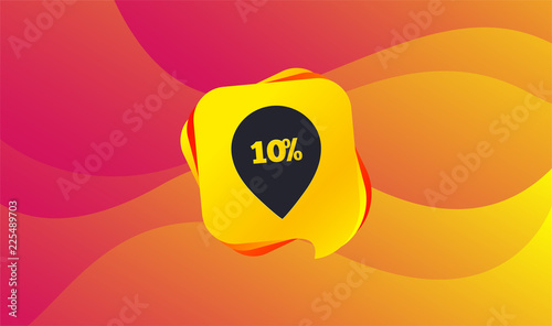 10% sale pointer tag sign icon. Discount symbol. Special offer label. Wave background. Abstract shopping banner. Template for design. Vector