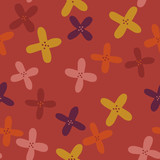 Vector flowers background with seamless pattern included