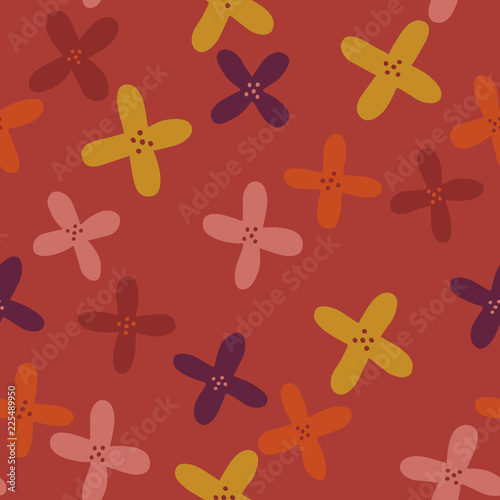 Vector flowers background with seamless pattern included © lynea