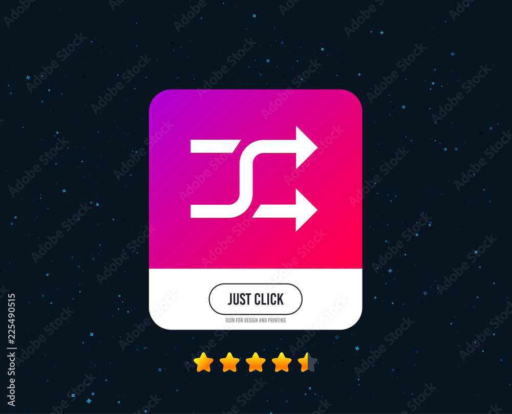 Shuffle sign icon. Random symbol. Web or internet icon design. Rating stars. Just click button. Shuffle vector Shuffle sign icon. Random symbol. Web or internet icon design. Rating stars. Just click button. Shuffle vector