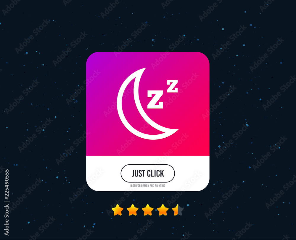 Sleep sign icon. Moon with zzz button. Standby. Web or internet icon design. Rating stars. Just click button. Vector Sleep sign icon. Moon with zzz button. Standby. Web or internet icon design. Rating stars. Just click button. Vector