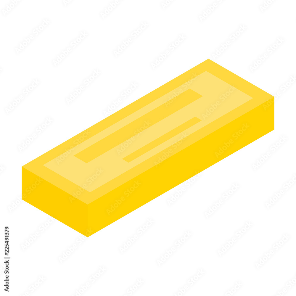 Yellow chocolate icon. Isometric of yellow chocolate vector icon for web design isolated on white background Yellow chocolate icon. Isometric of yellow chocolate vector icon for web design isolated on white background