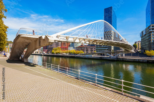 Nervion River embankment in Bilbao photo