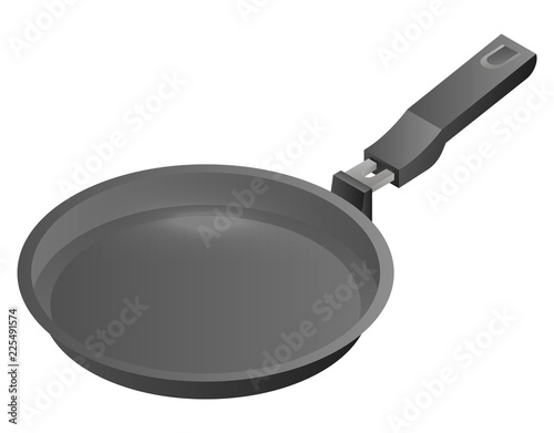 Frying pan icon. Isometric of frying pan vector icon for web design isolated on white background