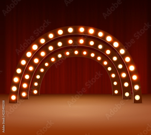 Stage With Circle Light Bulbs