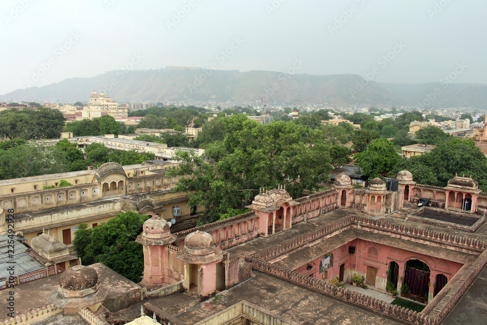 The view from the roof terrace of Hawa Mahal in Jaipur