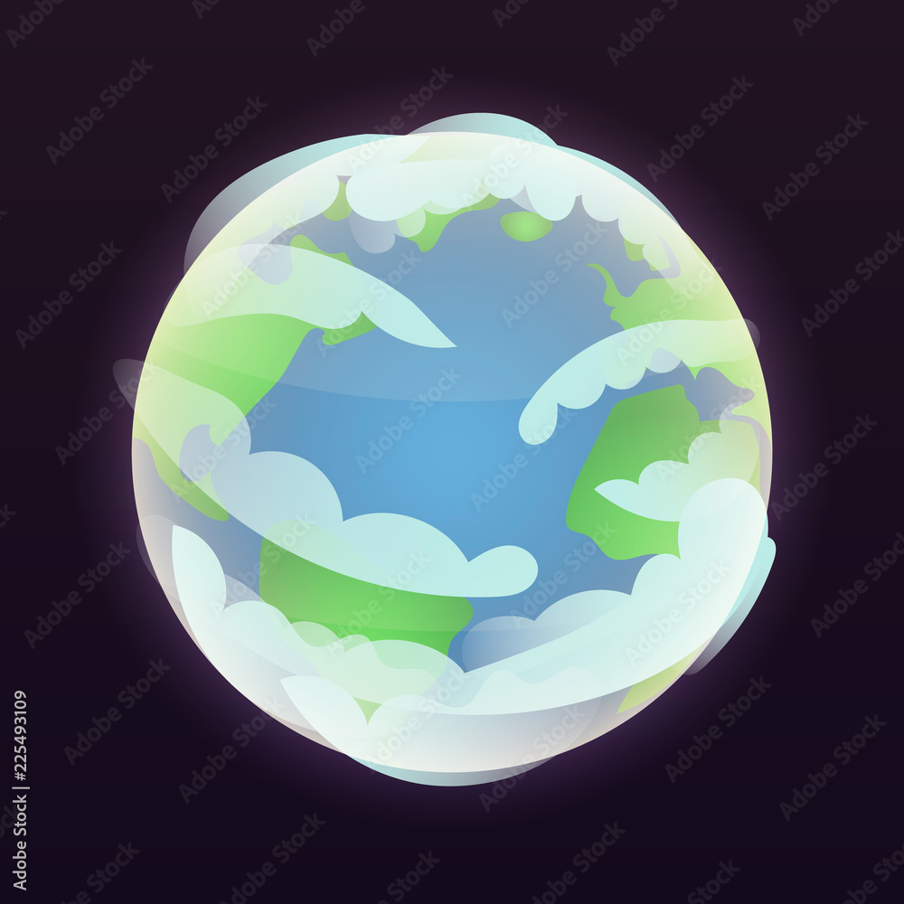 Space earth planet icon. Isometric of space earth planet vector icon for web design isolated on black background Space earth planet icon. Isometric of space earth planet vector icon for web design isolated on black background