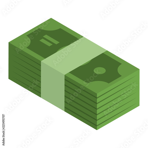 Packed dollars icon. Isometric of packed dollars vector icon for web design isolated on white background