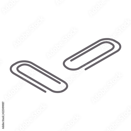 Office clip icon. Isometric of office clip vector icon for web design isolated on white background