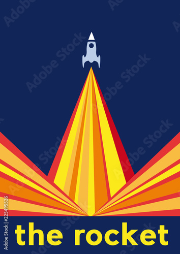 abstract takeoff rocket. Vector vertical illustration for poster or background