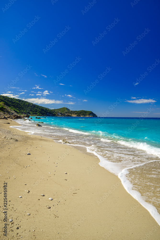 Blue waters of Ionian sea, near Agios Nikitas, Lefkada