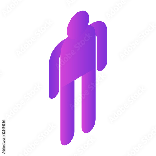 Purple man sign icon. Isometric of purple man sign vector icon for web design isolated on white background