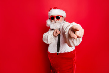 Portrait of stylish trendy happy joyful funky funny confident Sa