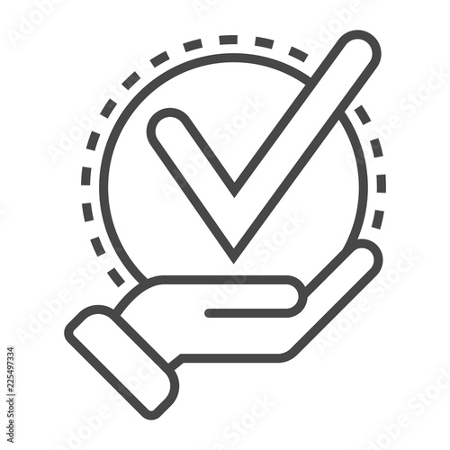 Successful delivery icon. Outline successful delivery vector icon for web design isolated on white background