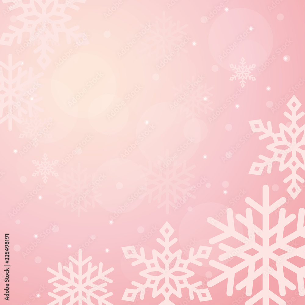 Winter background illustration with snowflakes