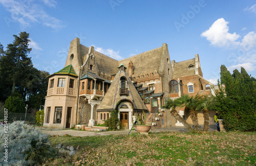 The Casina delle Civette (House of the Little Owls) in villa Torlonia public park in Rome, Italy