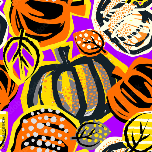 Thanksgiving pumpkin seamless pattern